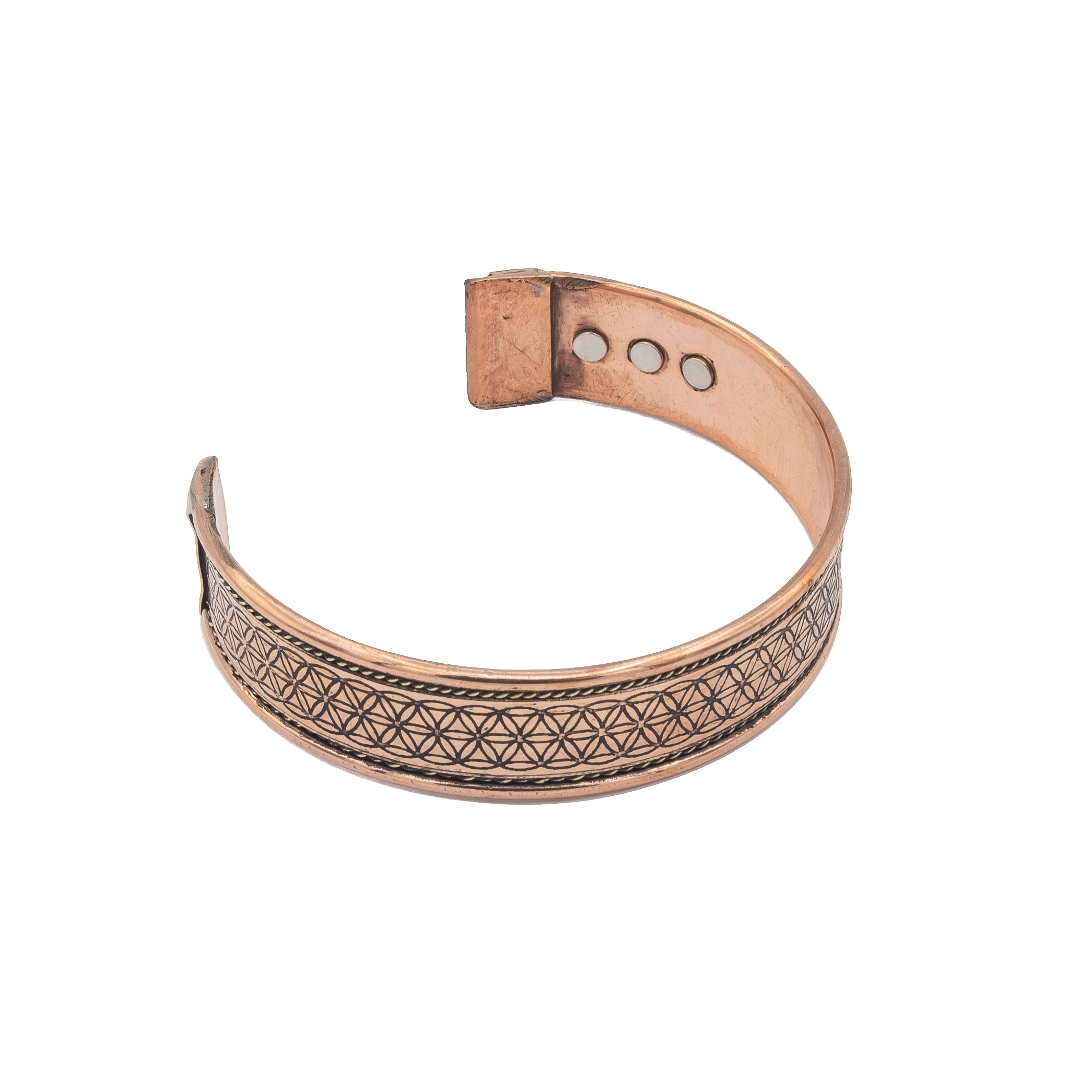 Bracelet - Copper Magnetic Flower of Life $35